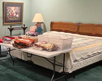 King bed, headboard and mattress 