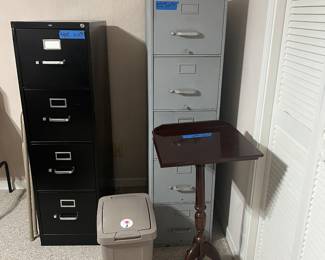 Filing cabinets, wood lectern 