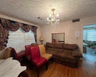 Mirror, lamp and sofa priced to go