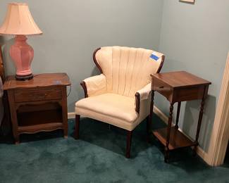 Vintage chair and accent table 