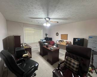 Computer hutch, desk and chairs 