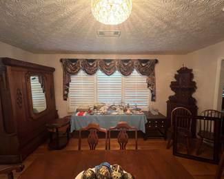 Murphy bed, China, and beautiful display shelf