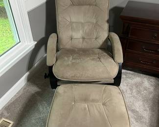 Nice comfortable chair with ottoman.