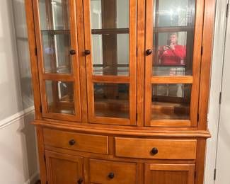 Elegant china cabinet.  Bow front with beveled glass.