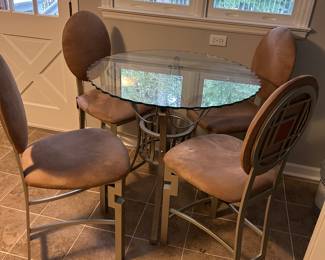 Glass top kitchen table.