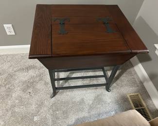 Matching side table with storage.