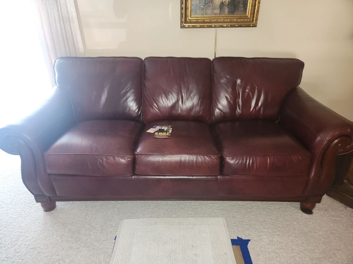 Smith Brothers leather sofa