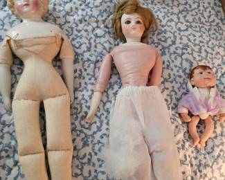 Vintage Porcelain Head Dolls