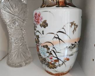 Japanese Kutani Vase, Glass Vase