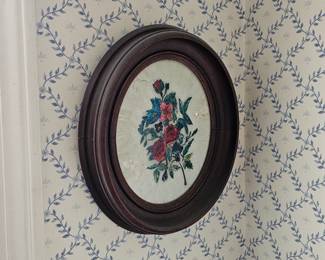 Vintage Framed Floral Art