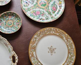 Chinese Famille Rose Porcelain Plate, Noritake "Christmas Ball" Plate