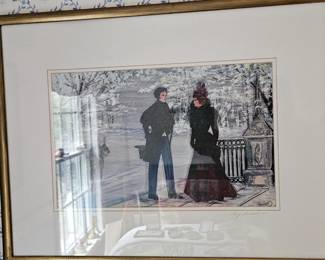 Framed Art Print "A Couple Courting" Mary Ellen Edwards