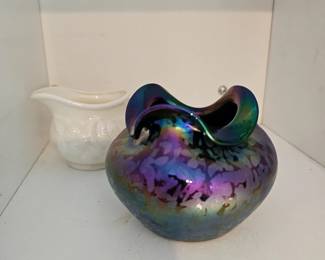 Rindskopf Papillon Art Glass Vase