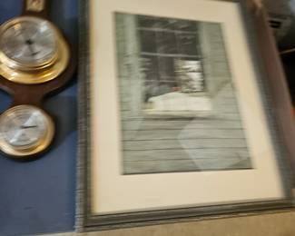Framed Artwork, Weather Station, Banjo-Style Barometer