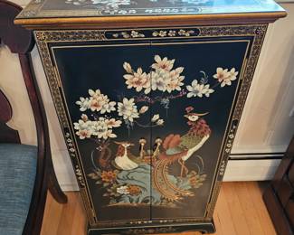 Oriental Black Lacquer Cabinet