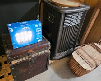 Heater, Wood Picnic Basket, Light Bulbs