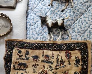 Small Horse Figures, Tapestry, Textile