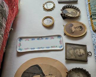 Old Framed Photos, Small rectangle dish with flowers