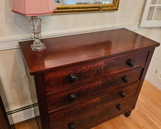 Wooden Dresser, Table Lamp
