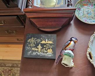Bird Night Light, Black Lacquer Box
