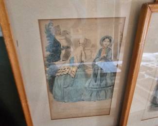 Vintage Framed Fashion Plate