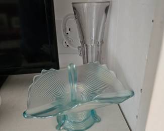 Northwood Glass Ice Blue Glass Candy Dish