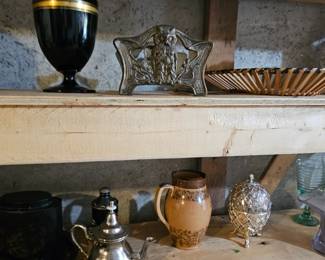 Silver Teapot, Stein, Silver Egg,