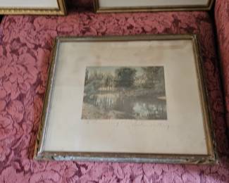 Framed Art Work, The Swimming Pool, Wallace Nutting