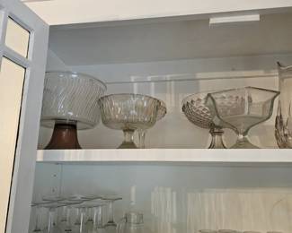 Wine Glasses, Glass Plates, Glass Footed Bowls/Pedestal Bowls