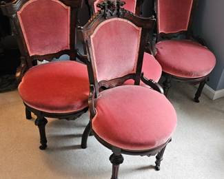 Victorian Carved Walnut Chairs