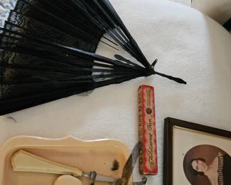 Black Lace Hand Held Fan, Grooming Items