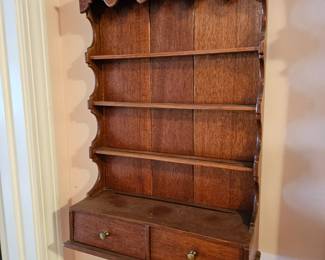 Antique Wall Mounted Shelf with 2 Drawers