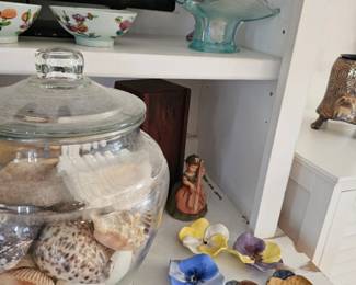 Decorative Glass Jar, Vintage Pansy Plates
