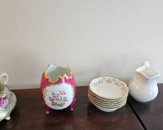 Porcelain Cracked Egg, Vintage Porcelain Bowls, Porcelain Pitcher