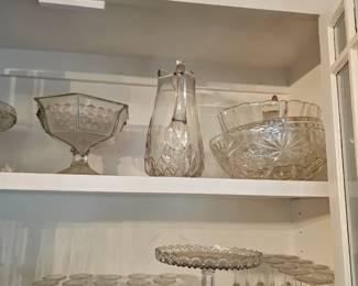 Glass Pitcher, Glass Serving Bowls, Wine Glasses, Glass Cake Plate
