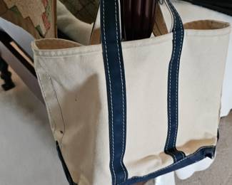 Canvas Tote Bag with Blue Handles