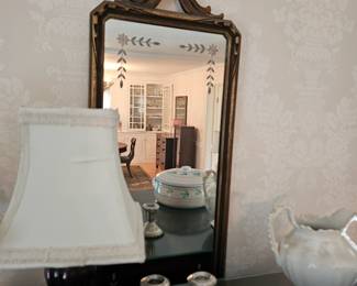Wall Mirror, Silver Candlestick Holders