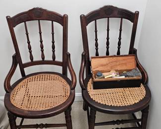 Antique Chairs with Caned Seat