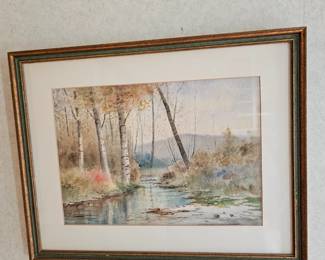 Watercolor Landscape Framed Art Picture