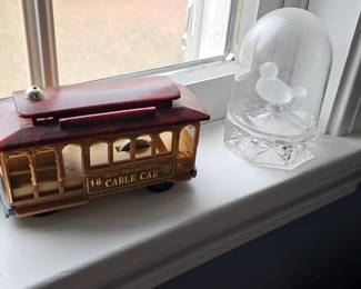 Frosted Bird in a Crystal Dome, Vintage San Francisco Cable Car