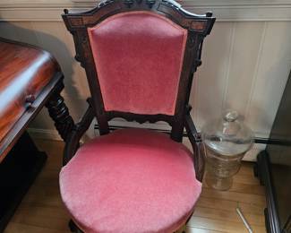 Red Velvet Parlor Arm Chair