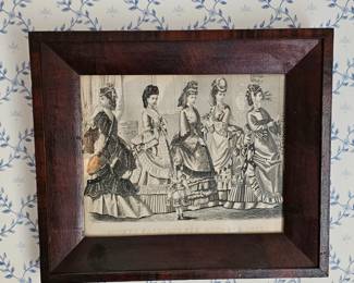 Framed Antique Godey's Fashion Plate