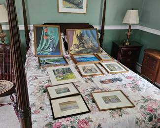 Four Post Bed, Framed Artwork
