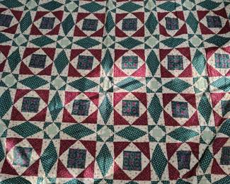 Vintage beautiful large holiday quilt.