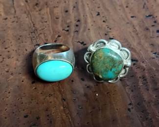 Turquoise and silver rings 