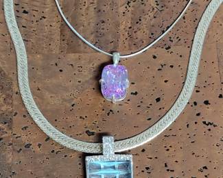 Silver with gemstone .