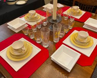 Vintage glasses, and for placesetting