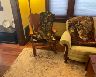 Antique rocker/lap blanket very unique