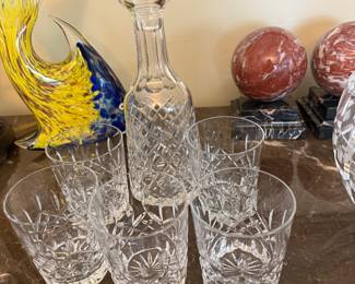 Waterford decanter and glasses