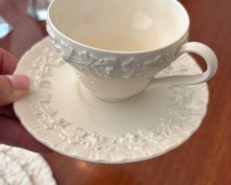 Wedgewood "Queensware" cup and saucer detail
